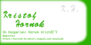 kristof hornok business card